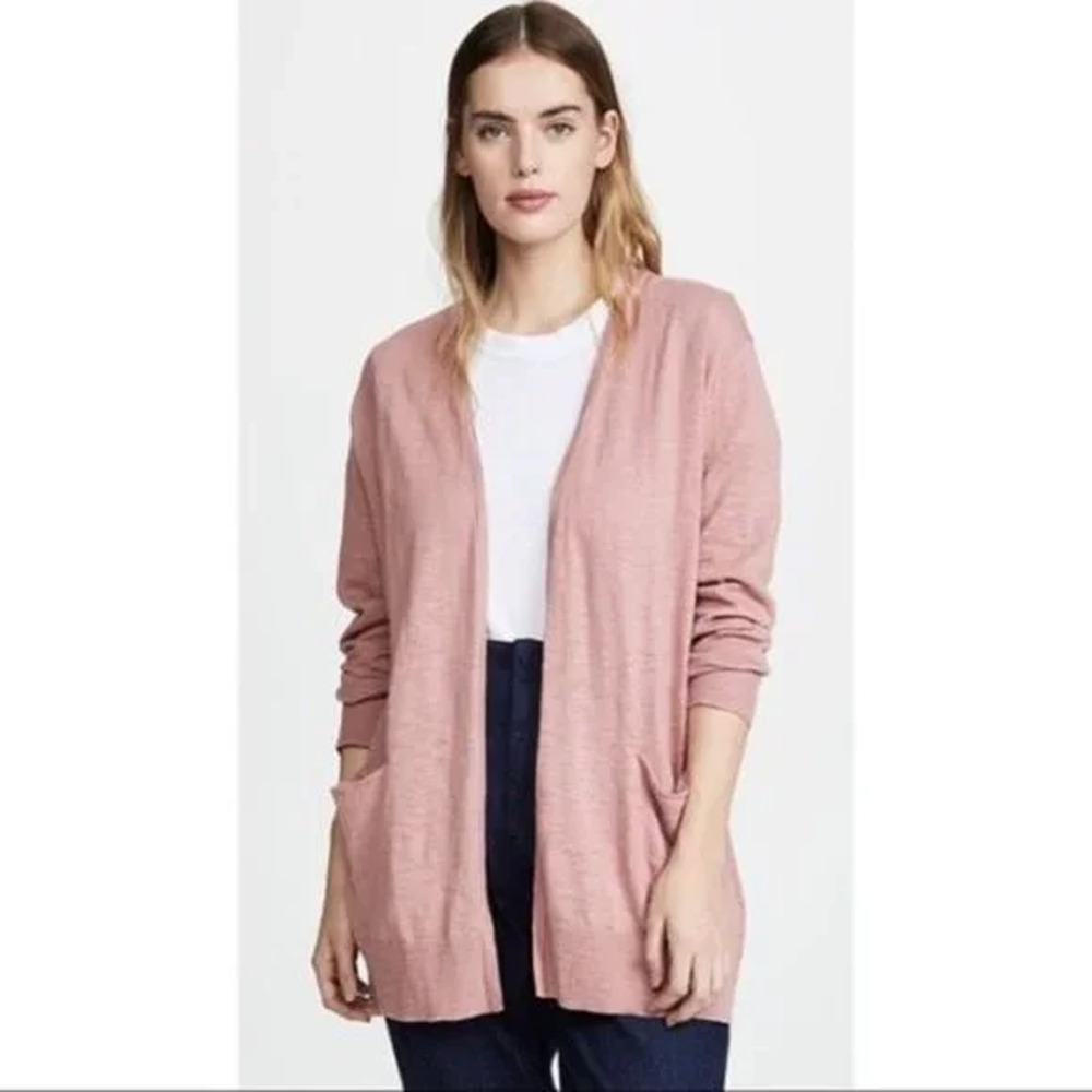 Madewell Summer Ryder Cardigan Sweater Pink Open Front Long Sleeve Size Small